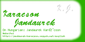 karacson jandaurek business card